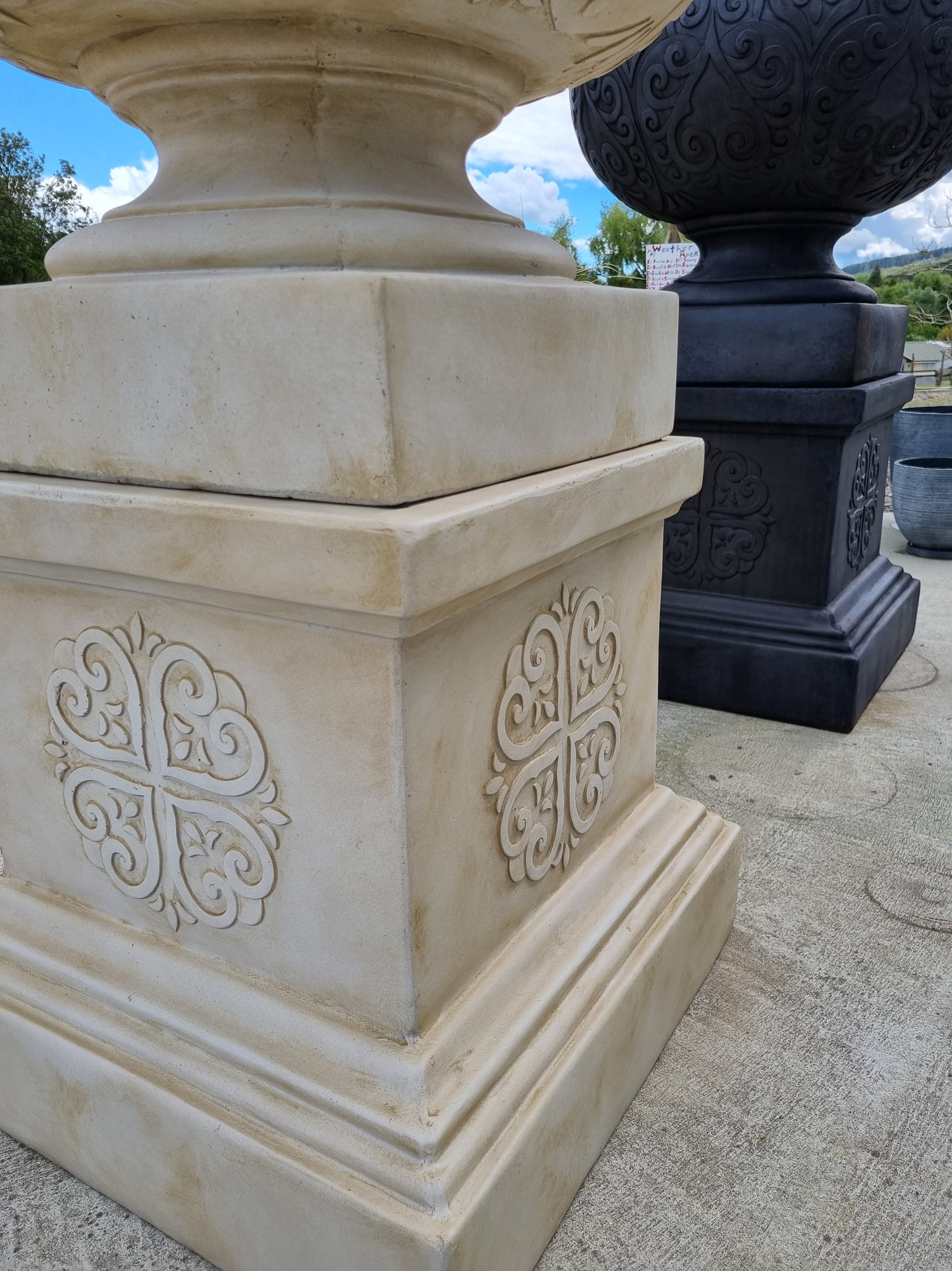 Renaissance Urn and Pedestal - Sandstone