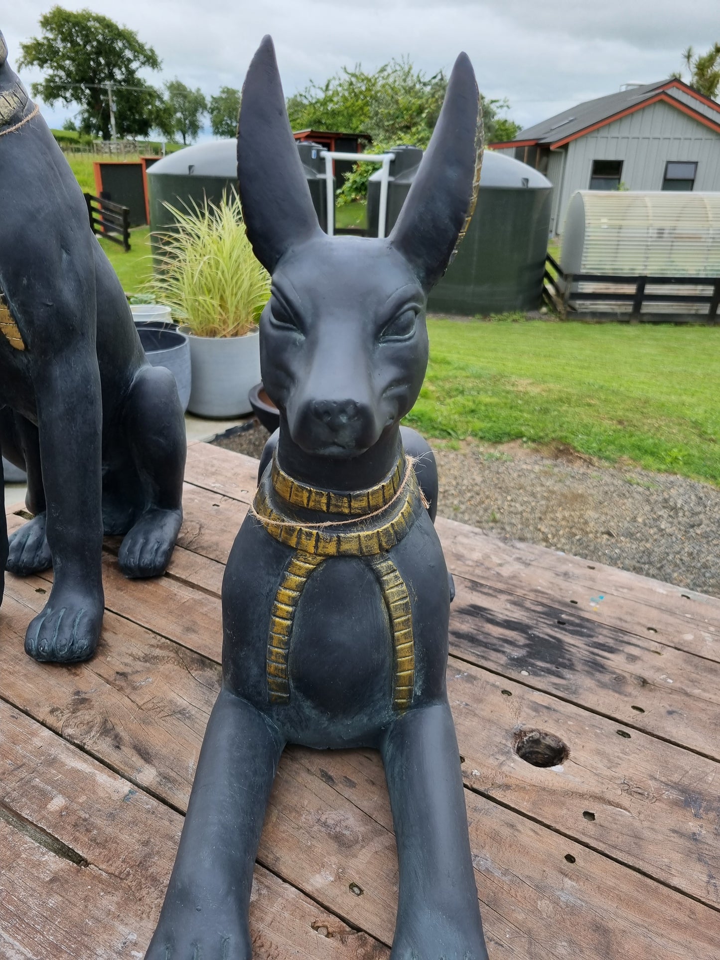 Laying Dog Statue - Outdoor