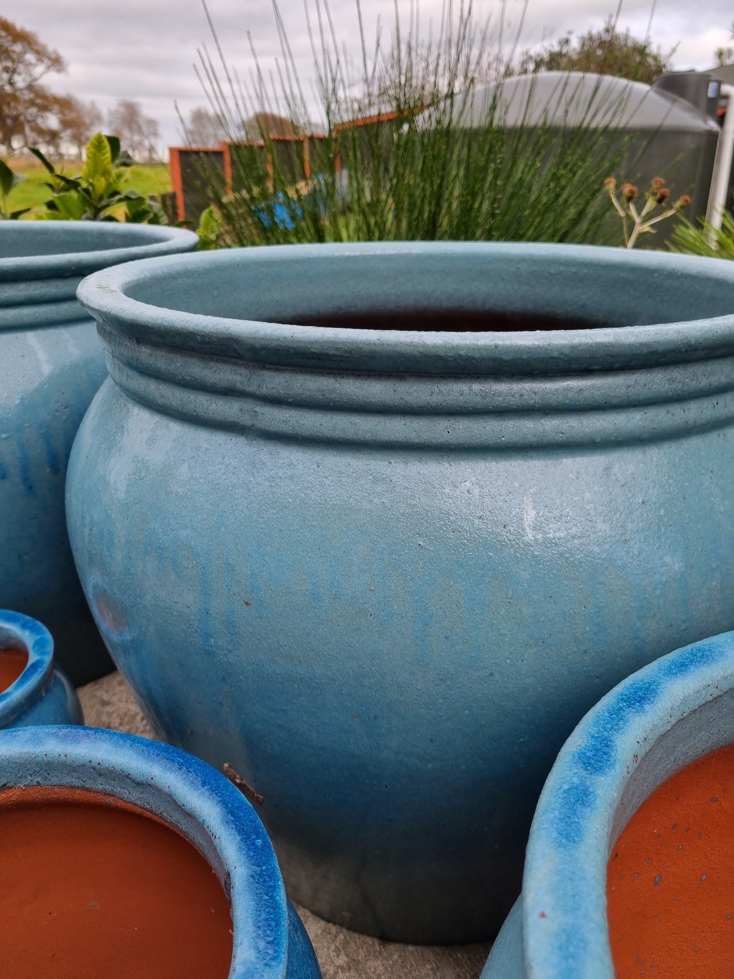 Acid Blue Olive Pots