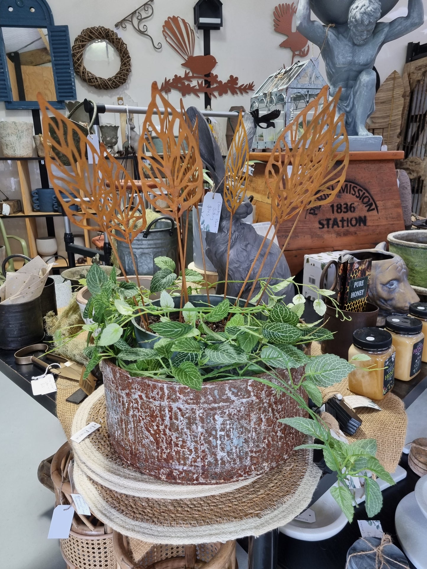 Rustic Palm Leaf Stake - Small