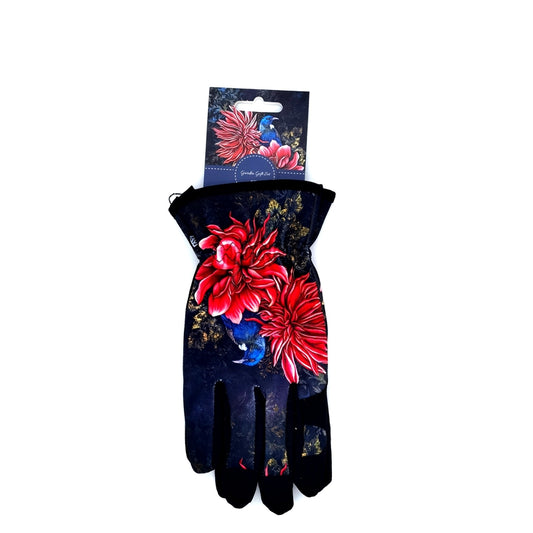 NZ Artist - Gardening Gloves (Tui and Dahlia)
