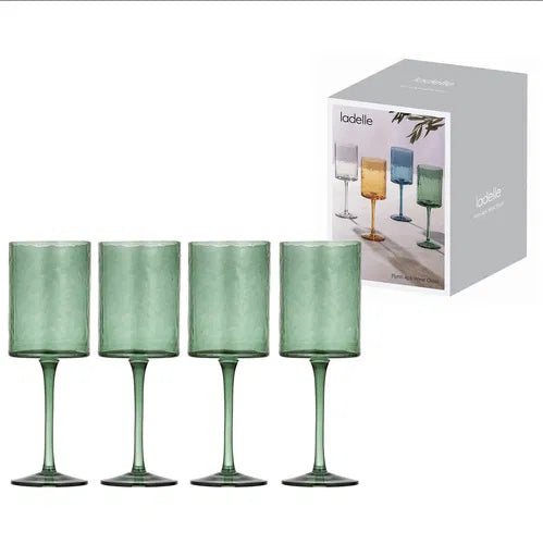Flynn Wine Glasses - Green 4pk