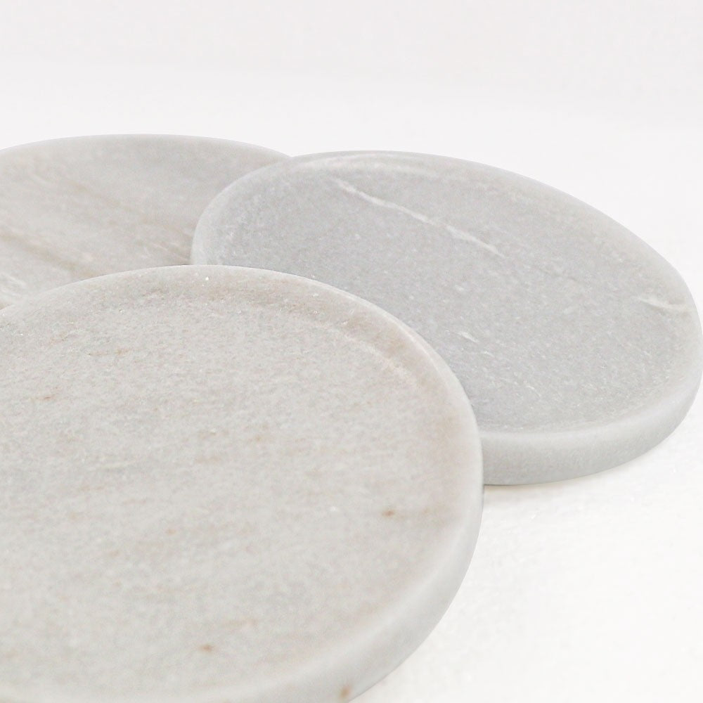 Marble Coasters - White
