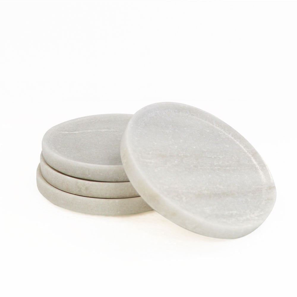 Marble Coasters - White