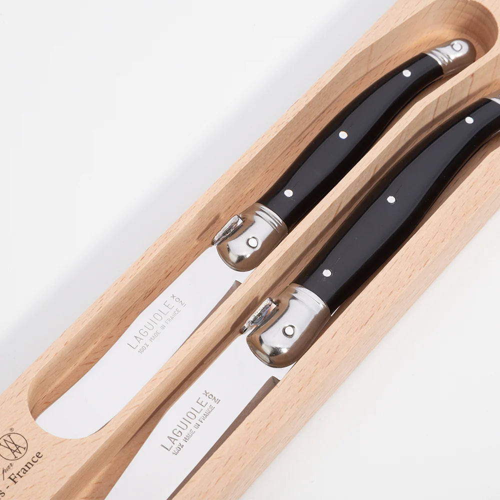 VERDIER Cheese Knife and Spreader - Black & Silver