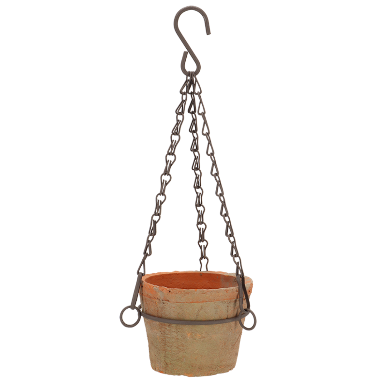 Hanging Terracotta Pot with Wire Frame - Small