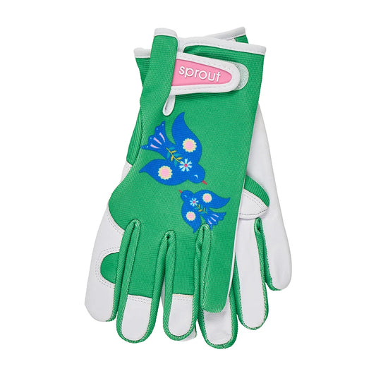 SPROUT Goatskin Gardening Gloves - Fiesta Bird
