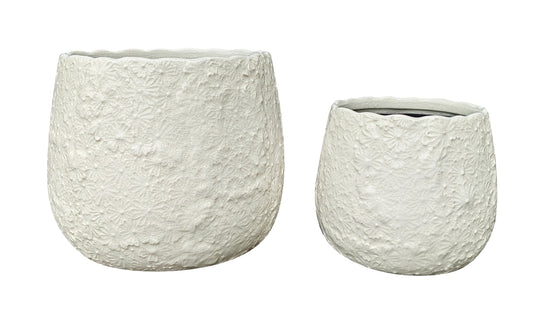Grace Drum Pots - White