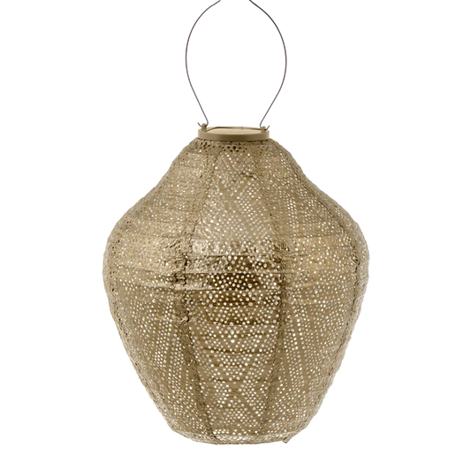 Lumiz Solar Lantern - Jar 30cm Gold Ikat