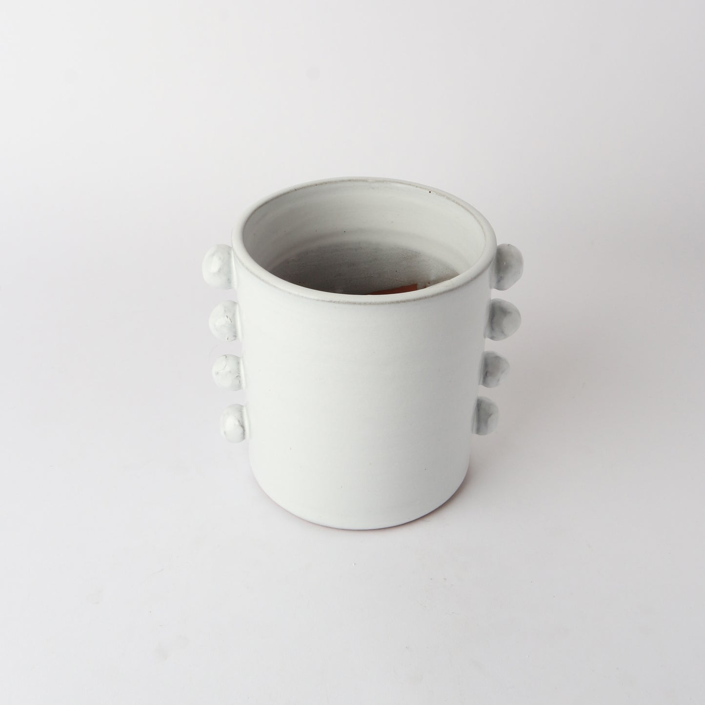 Terracotta Ball Planter - White