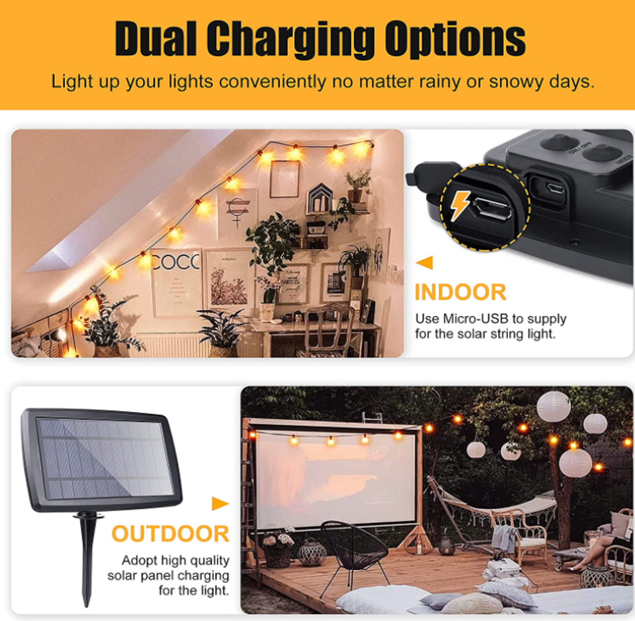 Solar Festoon Lights - 15m