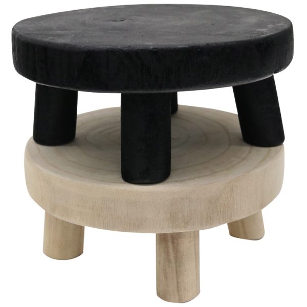 Wooden Round Mini Pedestal - Natural