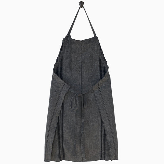 Madam Stoltz Striped Apron - Dark Grey