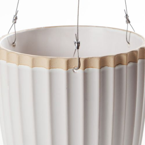 Ridge Hanging Planter - White