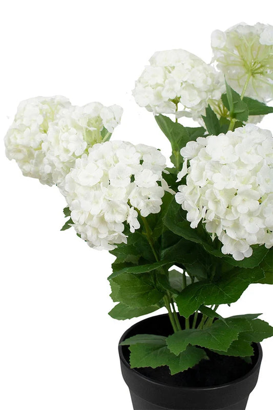 Faux Snowball Potted Plant off White 40cm