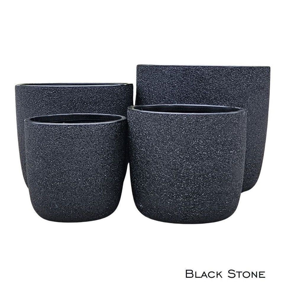 Prague Egg Pots - Black Stone