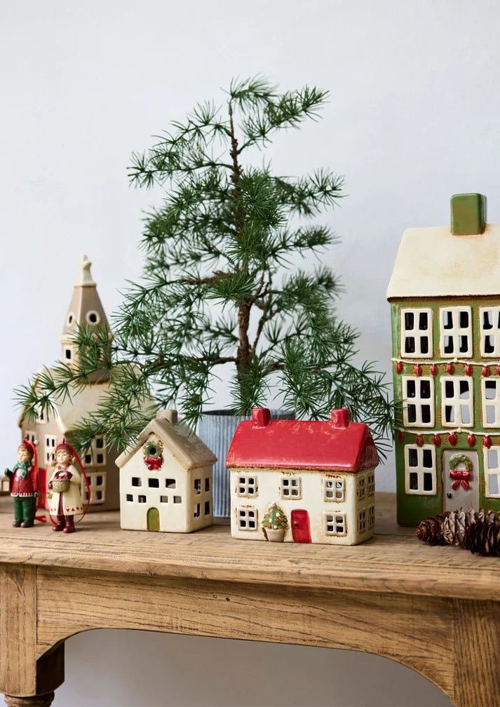 Alsace Christmas Tea Light Cottage - Stone