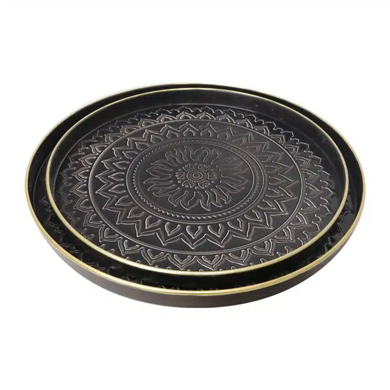 Aztec Metal Trays - Black