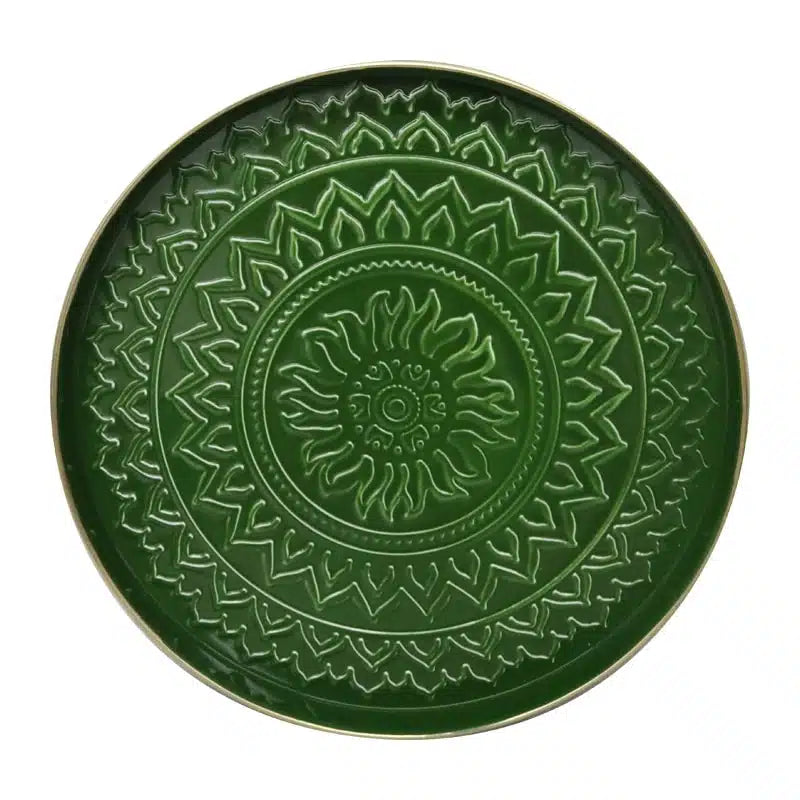 Aztec Metal Trays - Green