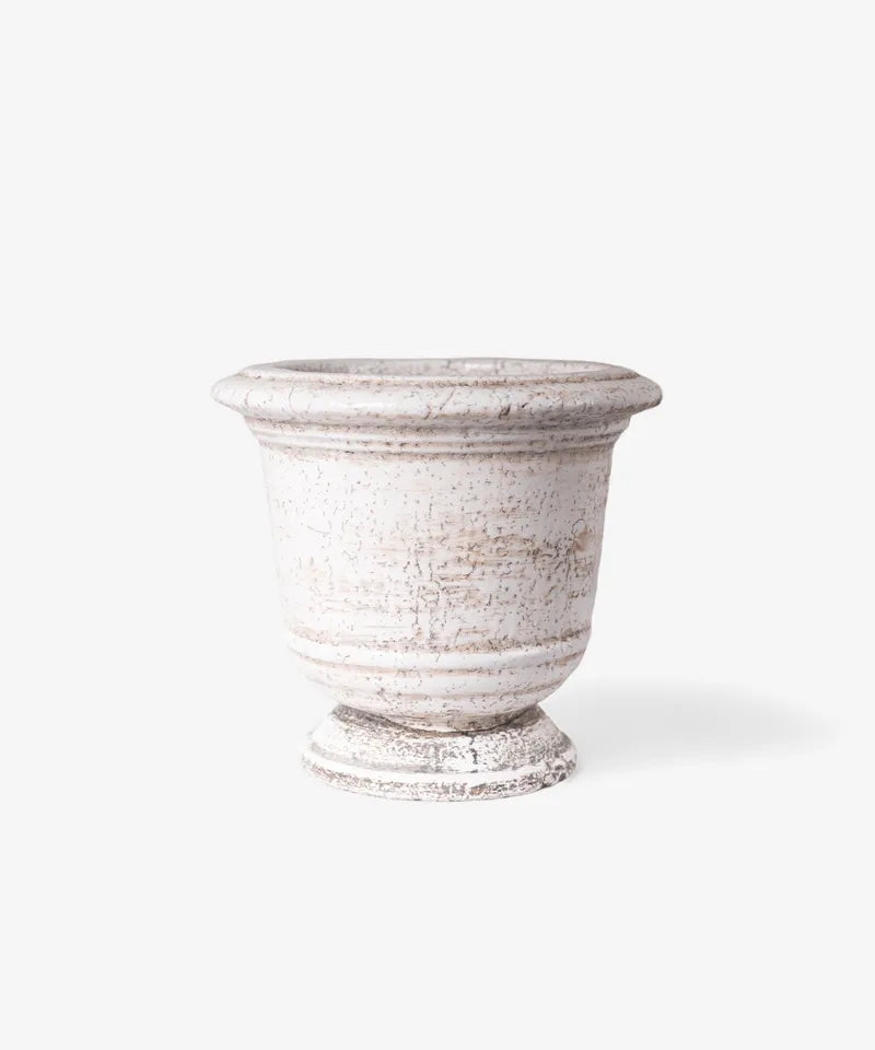 Rustic White Urn Planters