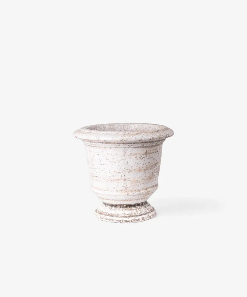 Rustic White Urn Planters