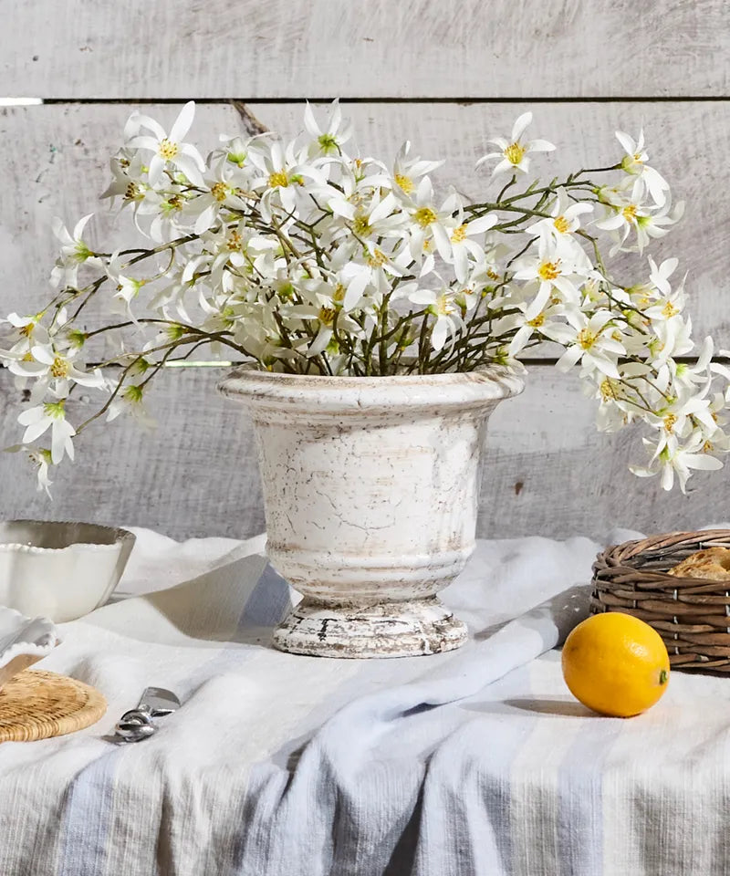 Rustic White Urn Planters
