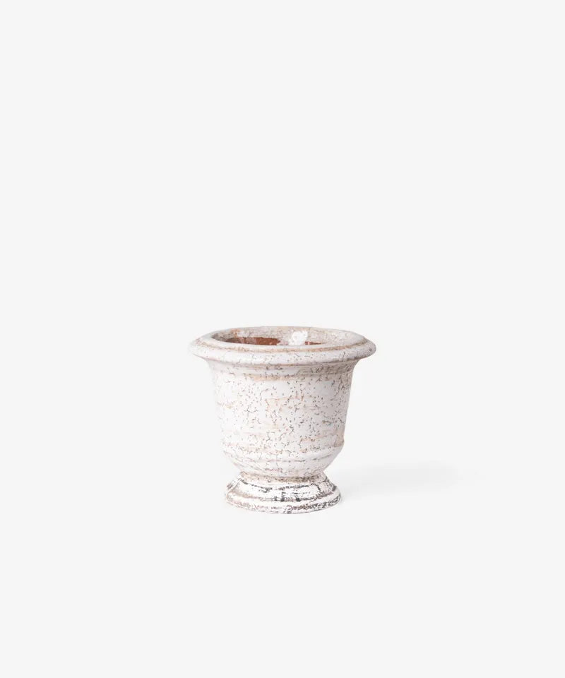Rustic White Urn Planters