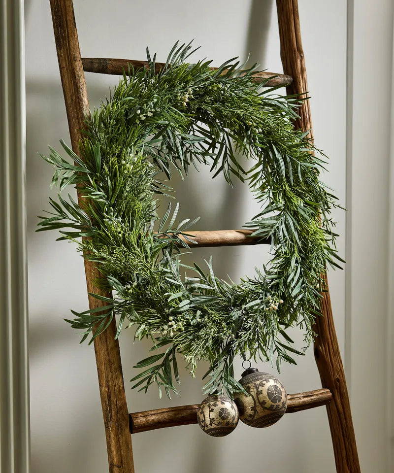 Mixed Silver and Green Wreath - 3 Sizes