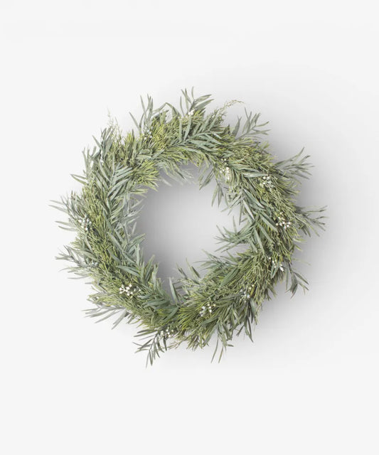 Mixed Silver and Green Wreath - 3 Sizes