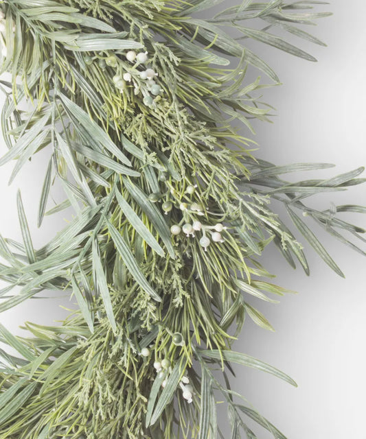 Mixed Silver and Green Wreath - 3 Sizes