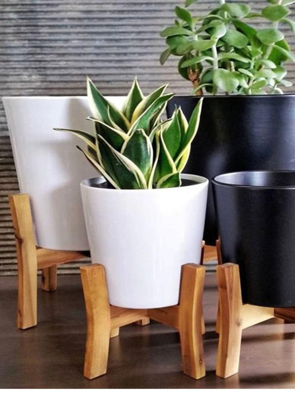SUPERDEAL Jayda Planters with Stand - White