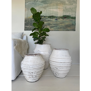 Lombok Mia Pot - Antique Whitewash Large
