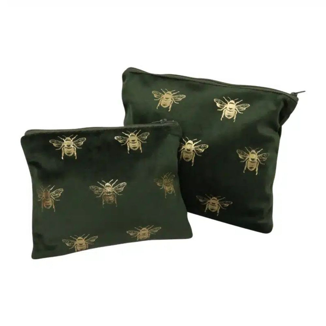 Velvet Bee Toiletry Bag - Green