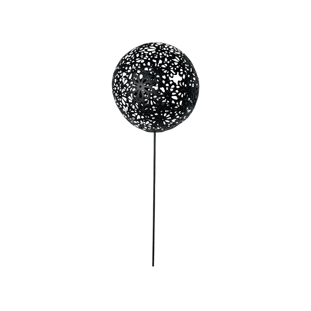 Floral Sphere Stake - Large Black