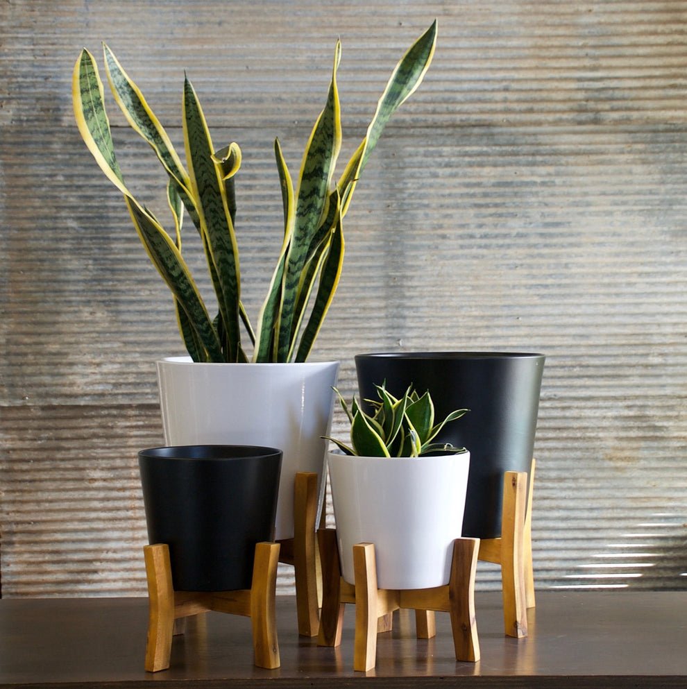 SUPERDEAL Jayda Planters with Stand - White