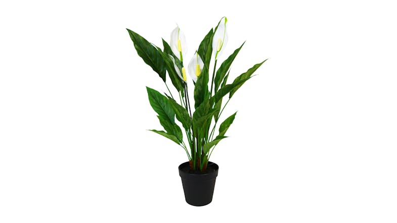 Faux Potted Spathiphyllum Bush