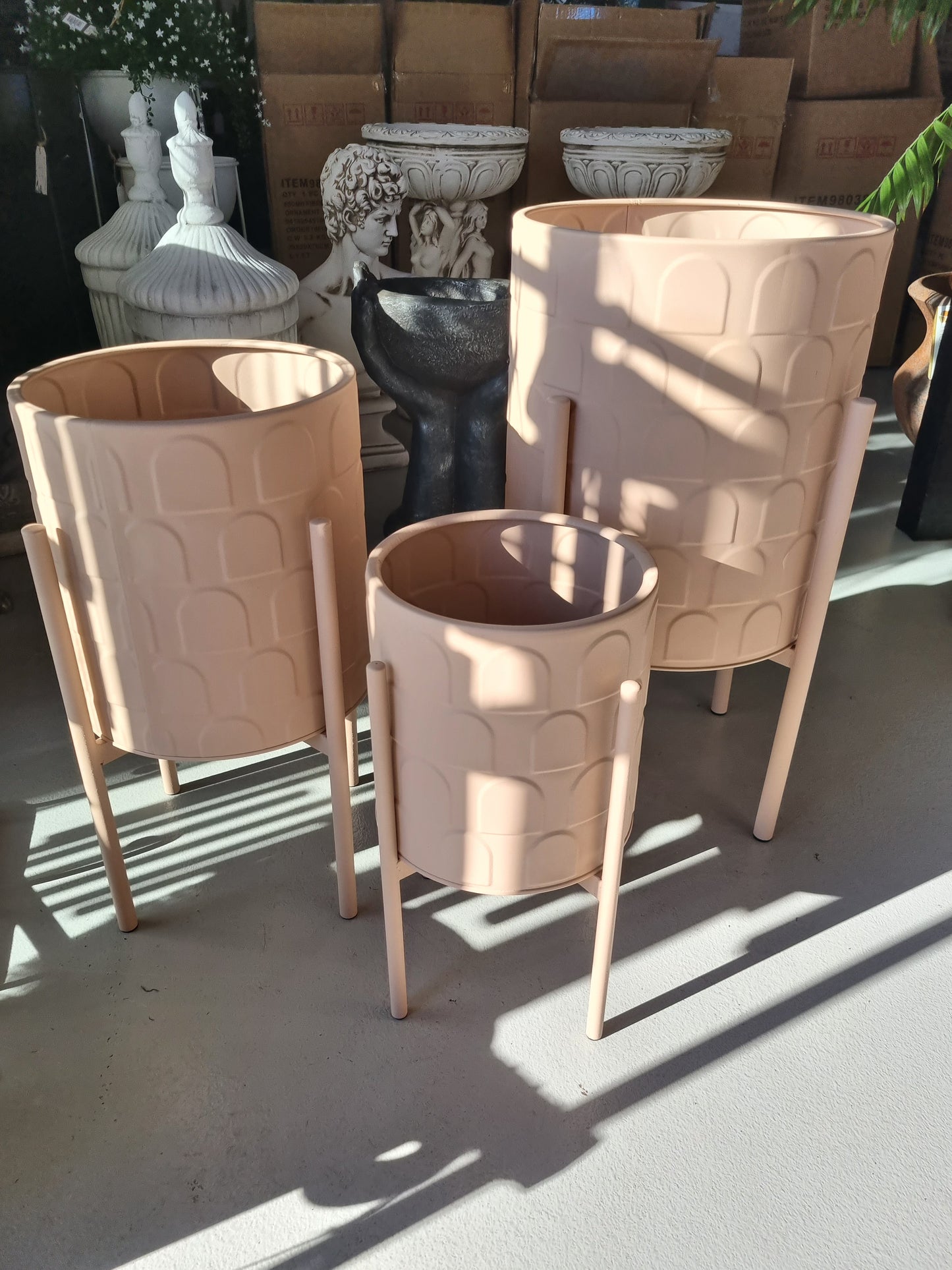 Dusty Pink Planters on Stands