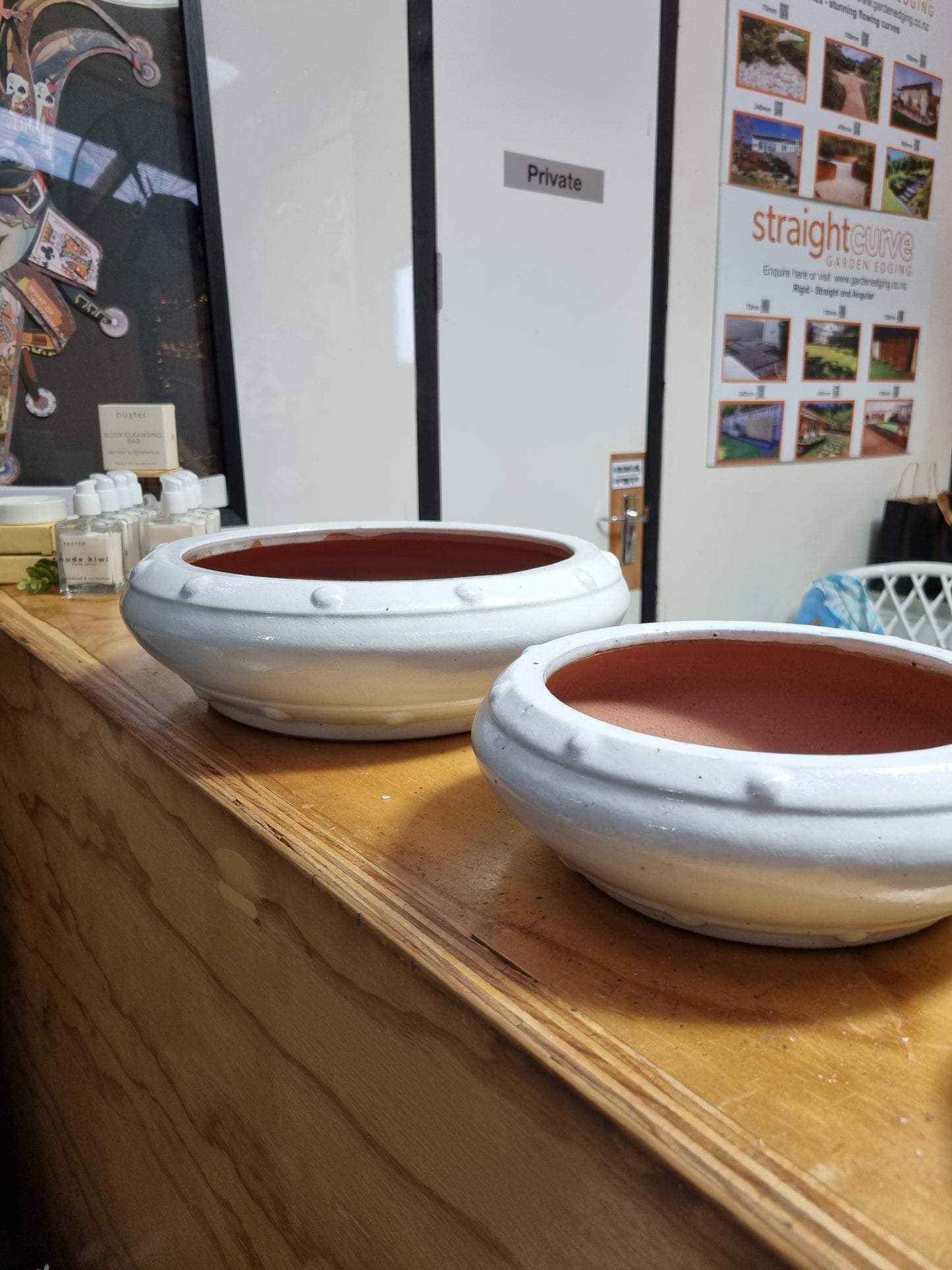 White Studded Bonsai Pots