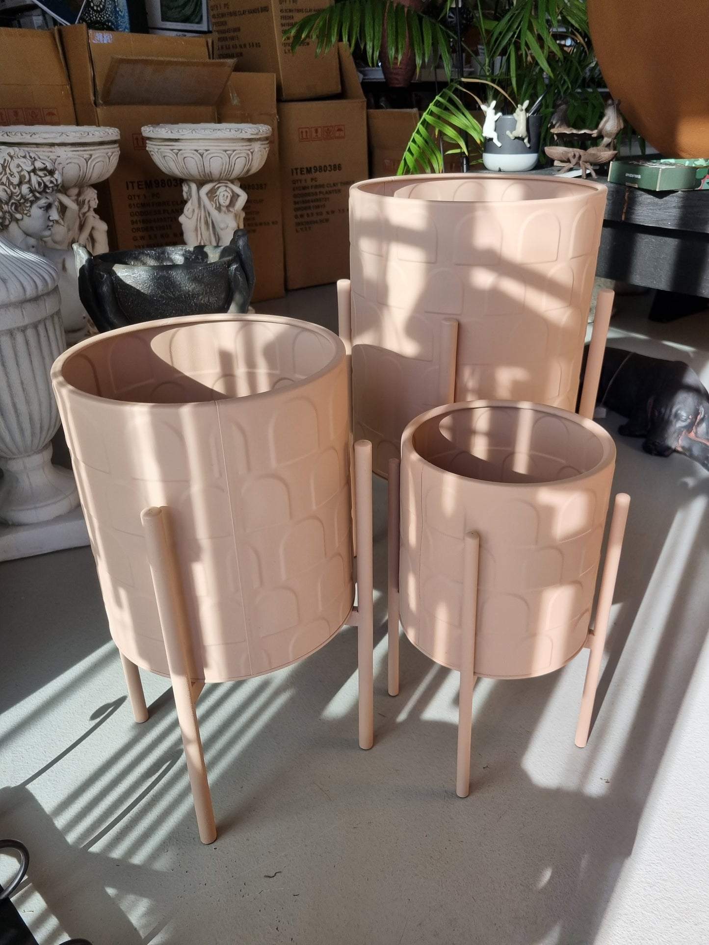 Dusty Pink Planters on Stands