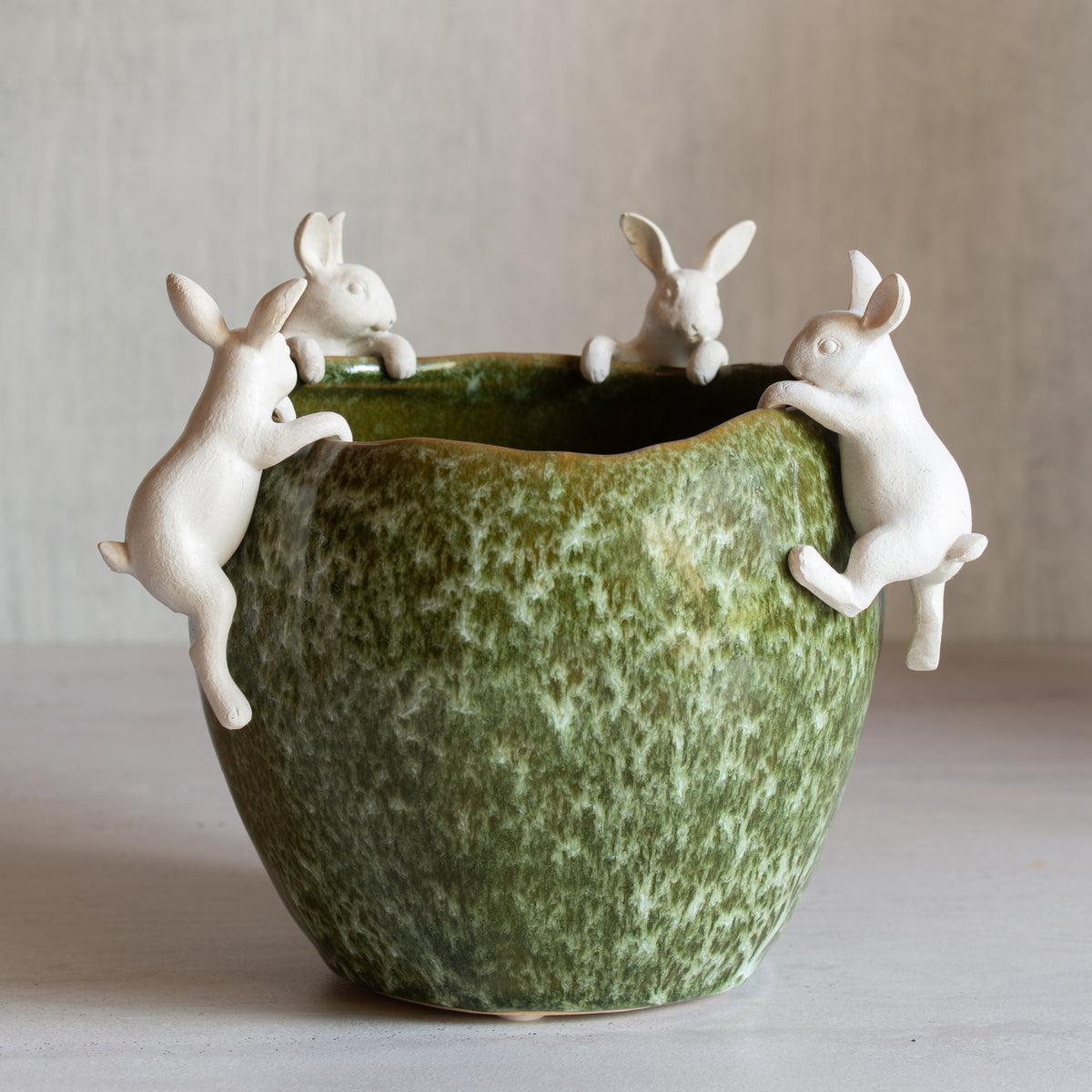 Rabbit Pot Ornament - White