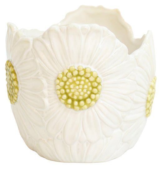 White Flower Planter 13cm