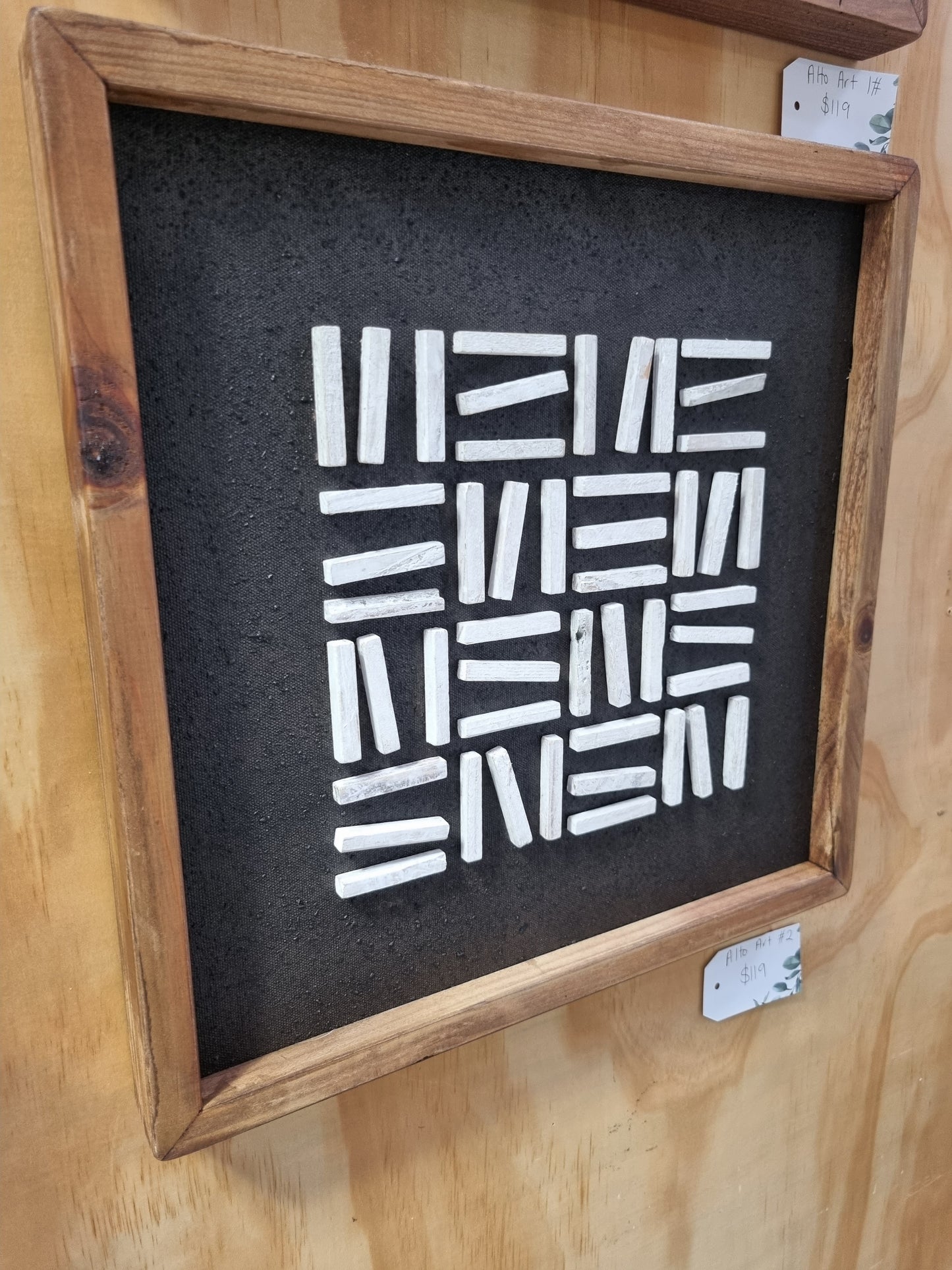 Alto Wall Art Small Square - Black White Grid