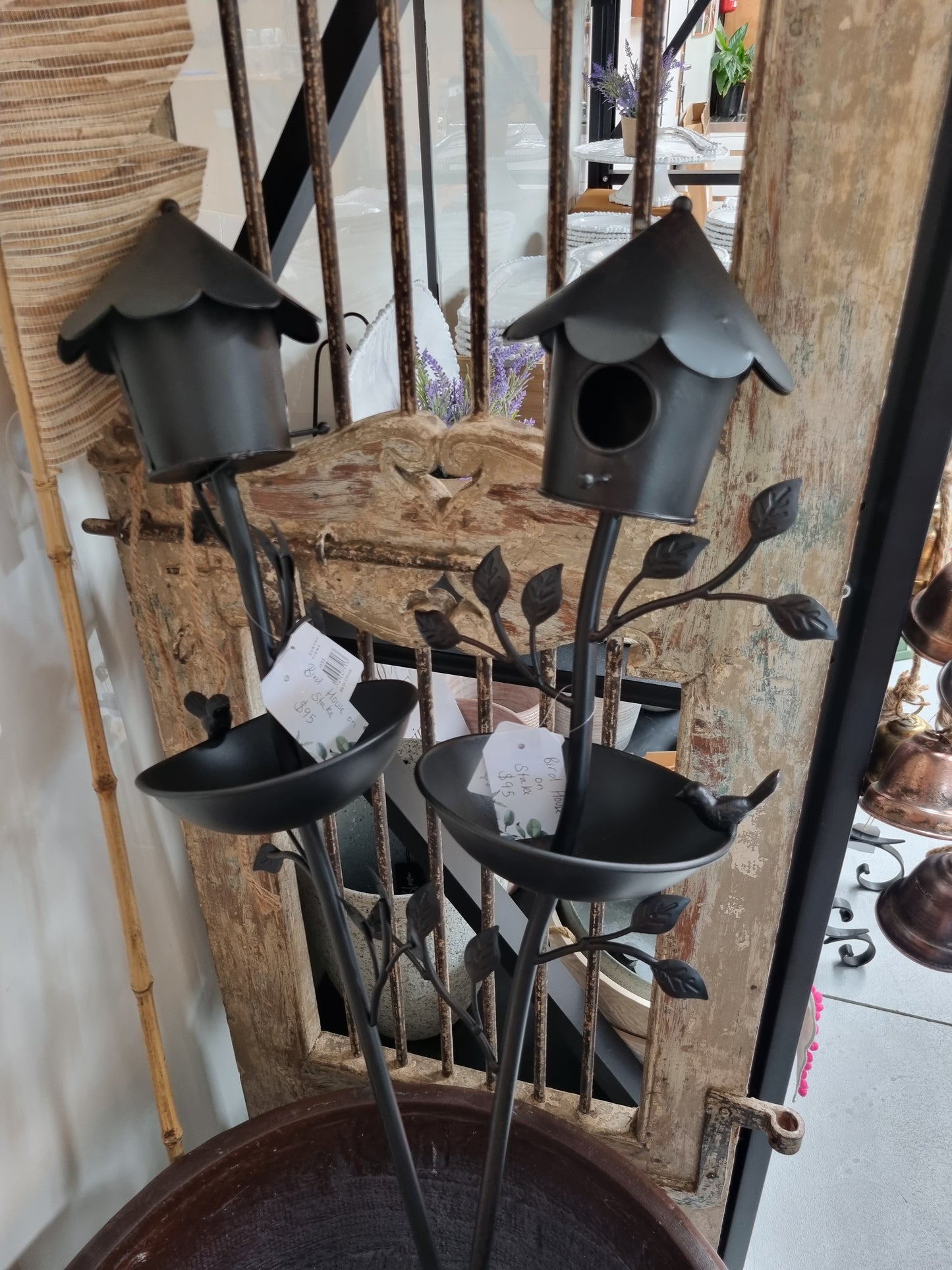 French Country Bird House Garden Stake