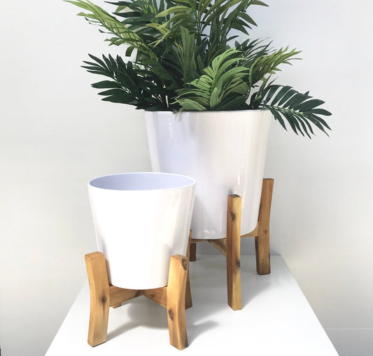 SUPERDEAL Jayda Planters with Stand - White