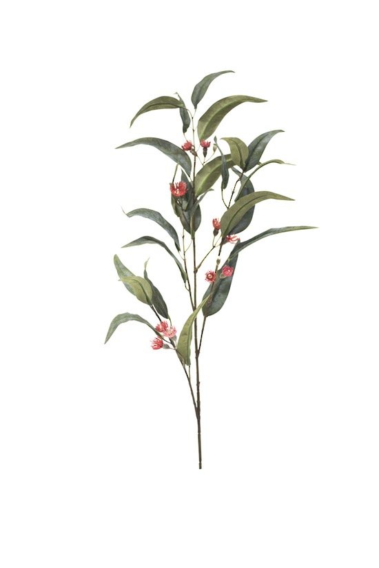 Faux Flowering Eucalyptus Spray 96cm