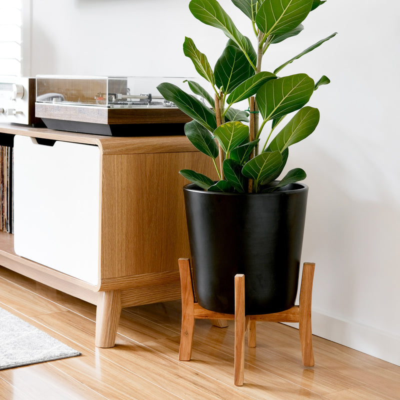 SUPERDEAL Jayda Planters with Stand - Black