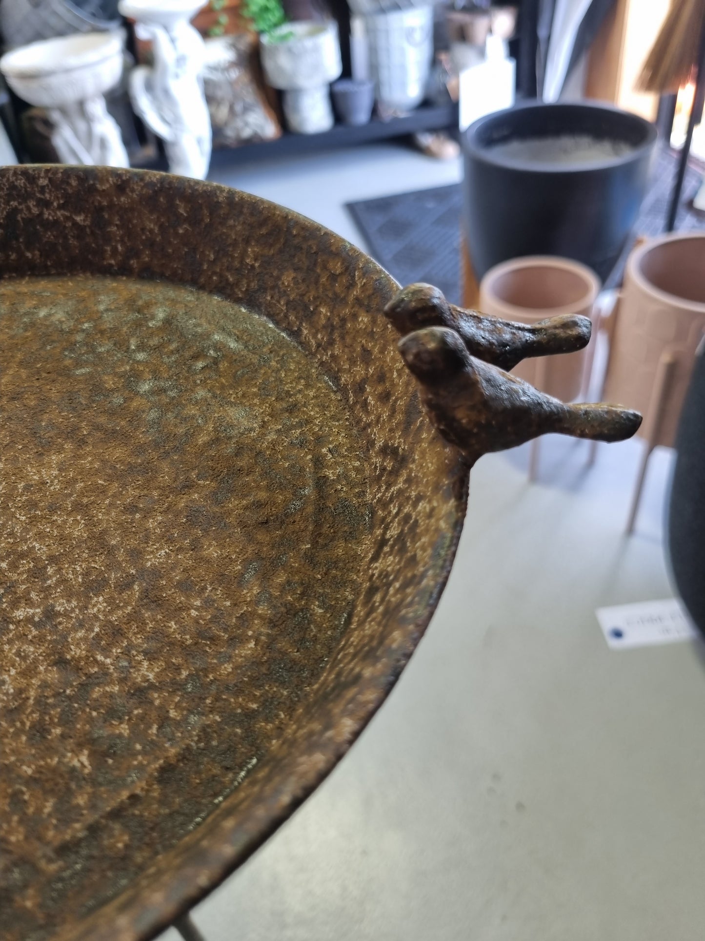 Rustic Metal Bird Plate Stake