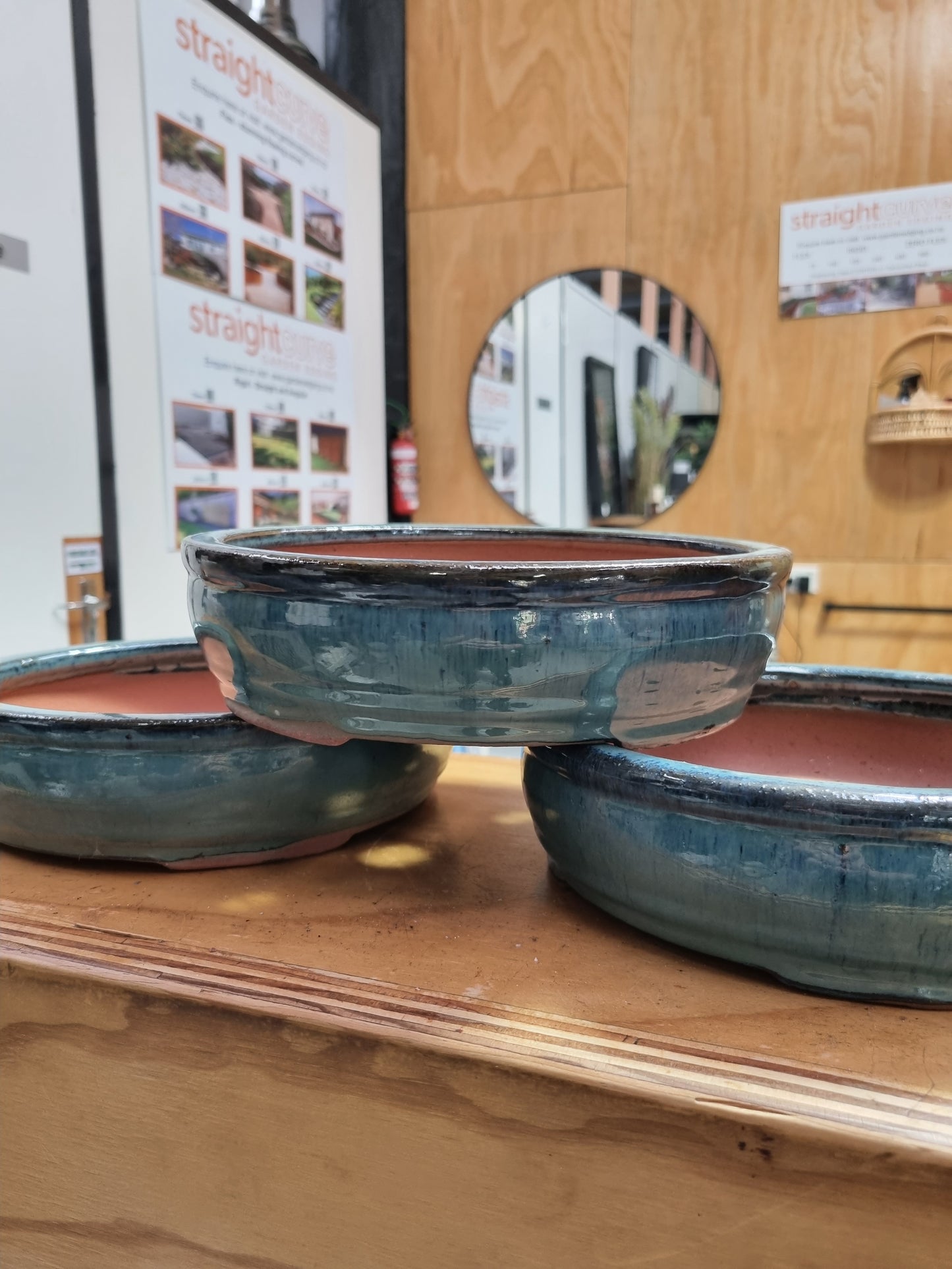 Bonsai Blue/Green Dish 23cm