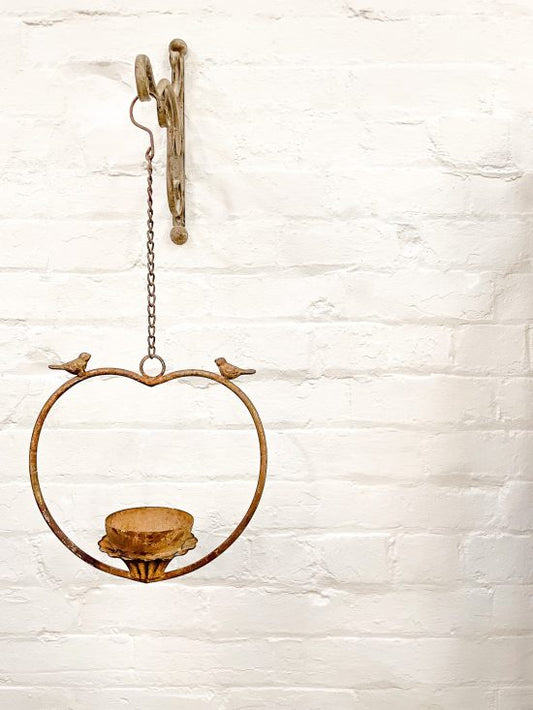 Metal Heart Bird Feeder