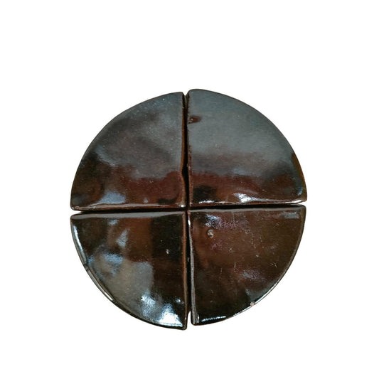 Glazed Terracotta Pot Feet - Set of Four Black